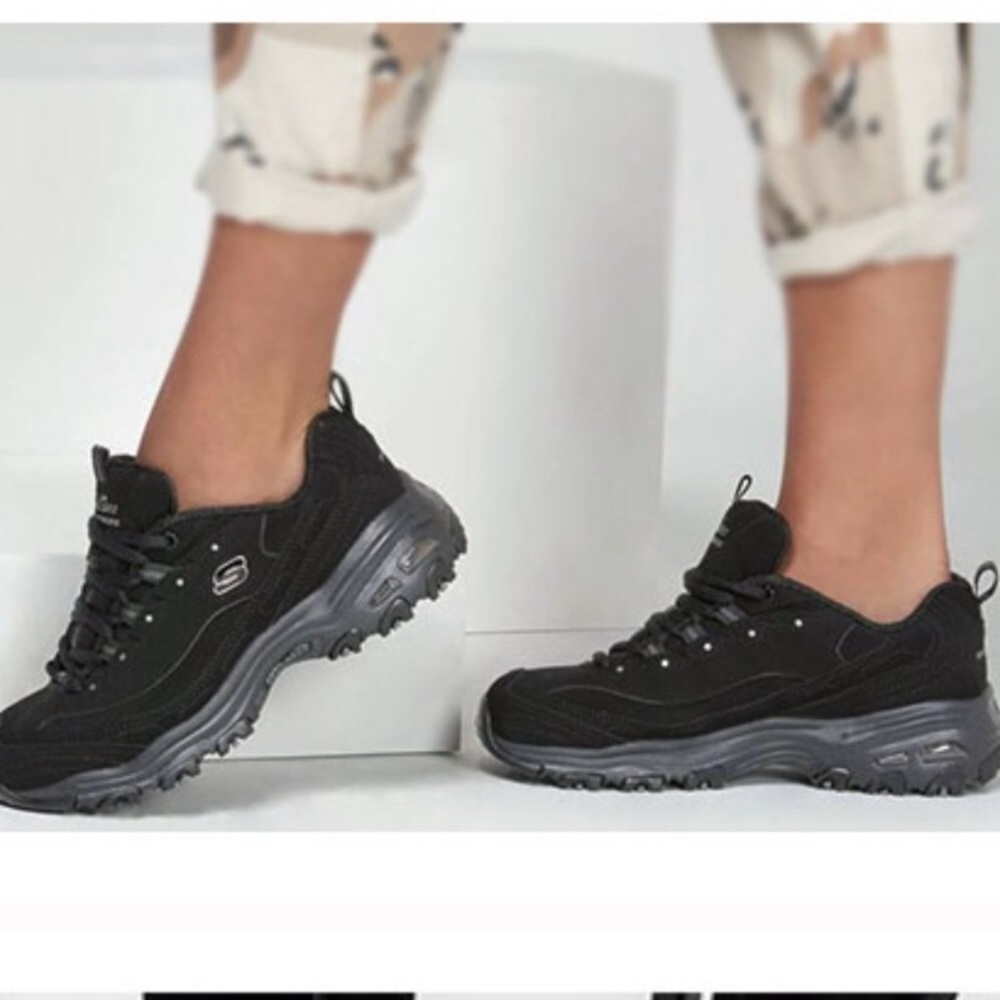 D’Lites Black Sketchers Wide Fit Memory Foam